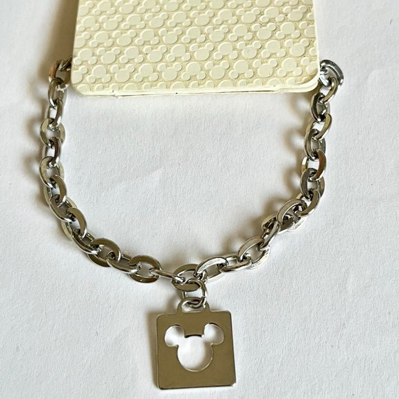 Disney Parks Mickey Mouse Ears Charm Bracelet Disneyana Silver Plated Charms - Picture 5 of 7